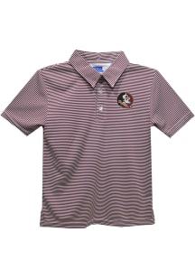 Florida State Seminoles Youth Maroon Pencil Stripe Short Sleeve Polo Shirt