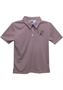 Fordham Rams Youth Maroon Pencil Stripe Short Sleeve Polo Shirt