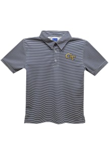 GA Tech Yellow Jackets Youth Navy Blue Pencil Stripe Short Sleeve Polo Shirt