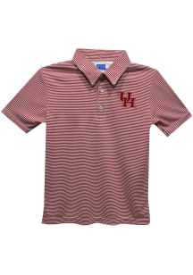 Houston Cougars Youth Red Pencil Stripe Short Sleeve Polo Shirt