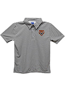 Vive La Fete Idaho State Bengals Youth Black Pencil Stripe Short Sleeve Polo Shirt