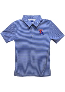 Louisiana Tech Bulldogs Youth Blue Pencil Stripe Short Sleeve Polo Shirt