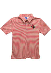 Louisville Cardinals Youth Red Pencil Stripe Short Sleeve Polo Shirt