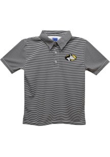 Michigan Tech Huskies Youth Black Pencil Stripe Short Sleeve Polo Shirt