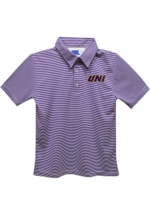 Northern Iowa Panthers Youth Purple Pencil Stripe Short Sleeve Polo Shirt