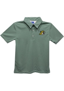 Northern Michigan Wildcats Youth Green Pencil Stripe Short Sleeve Polo Shirt