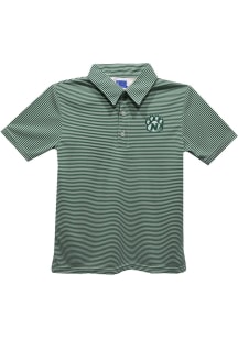 Northwest Missouri State Bearcats Youth Green Pencil Stripe Short Sleeve Polo Shirt