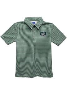 Ohio Bobcats Youth Green Pencil Stripe Short Sleeve Polo Shirt