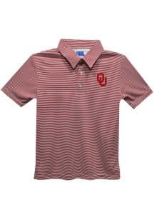 Oklahoma Sooners Youth Red Pencil Stripe Short Sleeve Polo Shirt