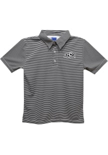 Oklahoma State Cowboys Youth Black Pencil Stripe Short Sleeve Polo Shirt