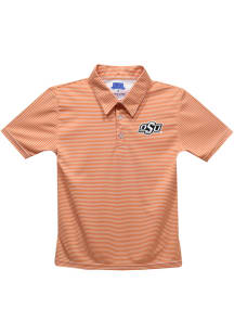 Oklahoma State Cowboys Youth Orange Pencil Stripe Short Sleeve Polo Shirt