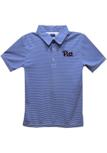 Pitt Panthers Youth Blue Pencil Stripe Short Sleeve Polo Shirt