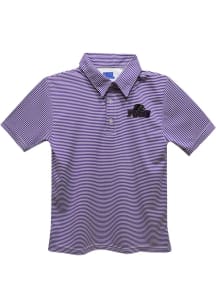 Prairie View A&amp;M Panthers Youth Purple Pencil Stripe Short Sleeve Polo Shirt