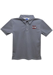 Samford University Bulldogs Youth Navy Blue Pencil Stripe Short Sleeve Polo Shirt