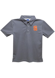 Syracuse Orange Youth Navy Blue Pencil Stripe Short Sleeve Polo Shirt