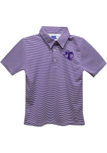 Vive La Fete Tarleton State Texans Youth Purple Pencil Stripe Short Sleeve Polo Shirt