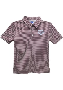 Vive La Fete Texas A&amp;M Aggies Youth Maroon Pencil Stripe Short Sleeve Polo Shirt