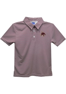 Texas State Bobcats Youth Maroon Pencil Stripe Short Sleeve Polo Shirt
