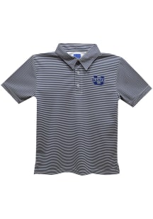 Utah State Aggies Youth Navy Blue Pencil Stripe Short Sleeve Polo Shirt