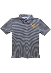 West Virginia Mountaineers Youth Navy Blue Pencil Stripe Short Sleeve Polo Shirt