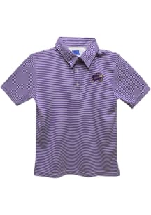 Vive La Fete Western Carolina Youth Purple Pencil Stripe Short Sleeve Polo Shirt
