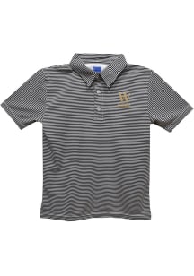 Wofford Terriers Youth Black Pencil Stripe Short Sleeve Polo Shirt