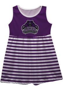 Central Arkansas Bears Girls Purple Stripes Short Sleeve Dress