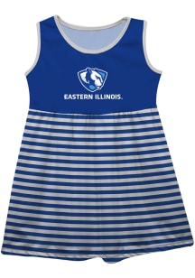 Eastern Illinois Panthers Girls Blue Stripes Short Sleeve Dress