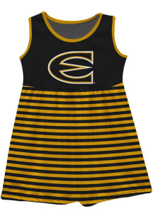 Emporia State Hornets Girls Black Stripes Short Sleeve Dress