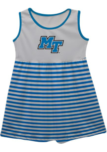 Middle Tennessee Blue Raiders Girls White Stripes Short Sleeve Dress