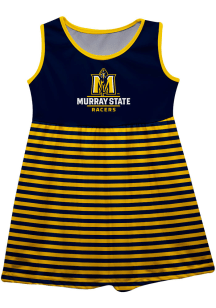Murray State Racers Girls Navy Blue Stripes Short Sleeve Dress