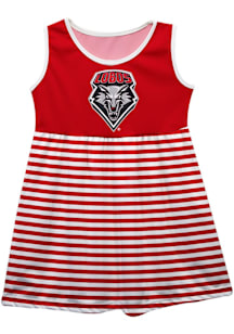 Vive La Fete New Mexico Lobos Girls Red Stripes Short Sleeve Dress