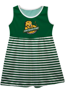 Southeastern Louisiana Lions Girls Green Stripes Short Sleeve Dress
