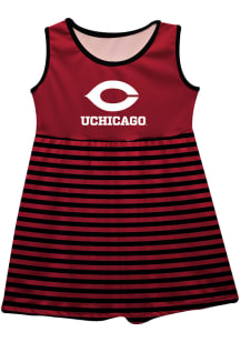University of Chicago Maroons Girls Maroon Stripes Short Sleeve Dress