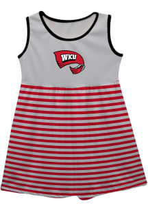 Vive La Fete Western Kentucky Hilltoppers Girls White Stripes Short Sleeve Dress