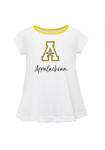 Appalachian State Mountaineers Infant Girls Script Blouse Short Sleeve T-Shirt White