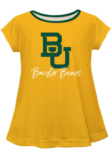Baylor Bears Infant Girls Script Blouse Short Sleeve T-Shirt Gold