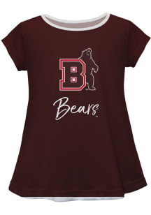 Brown Bears Infant Girls Script Blouse Short Sleeve T-Shirt Brown