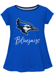 Creighton Bluejays Infant Girls Script Blouse Short Sleeve T-Shirt Blue