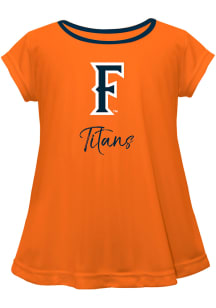Cal State Fullerton Titans Infant Girls Script Blouse Short Sleeve T-Shirt Orange