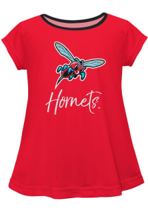 Delaware State Hornets Infant Girls Script Blouse Short Sleeve T-Shirt Red
