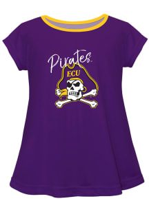 East Carolina Pirates Infant Girls Script Blouse Short Sleeve T-Shirt Purple