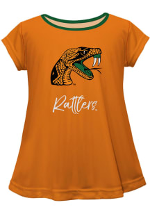 Florida A&amp;M Rattlers Infant Girls Script Blouse Short Sleeve T-Shirt Orange