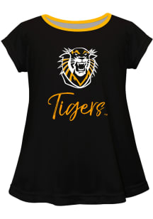 Fort Hays State Tigers Infant Girls Script Blouse Short Sleeve T-Shirt Black