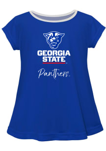 Georgia State Panthers Infant Girls Script Blouse Short Sleeve T-Shirt Blue