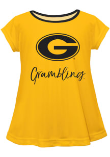 Grambling State Tigers Infant Girls Script Blouse Short Sleeve T-Shirt Gold