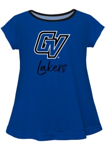 Grand Valley State Lakers Infant Girls Script Blouse Short Sleeve T-Shirt Blue