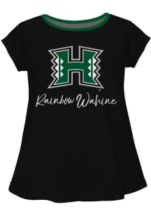 Hawaii Warriors Infant Girls Script Blouse Short Sleeve T-Shirt Black