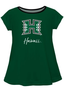 Hawaii Warriors Infant Girls Script Blouse Short Sleeve T-Shirt Green