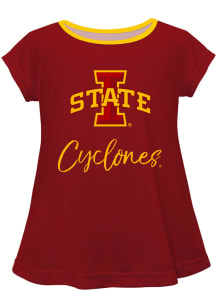 Iowa State Cyclones Infant Girls Script Blouse Short Sleeve T-Shirt Maroon